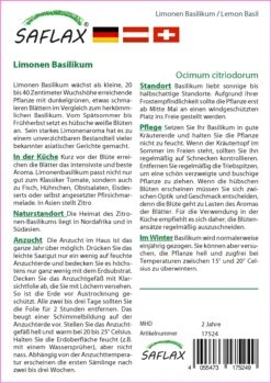 Limonen Basilikum | Basilikumsamen Von Saflax 5 Limonen Basilikum | Basilikumsamen Von Saflax -Compo Verkäufe 535690 Limonen Basilikum 17524 sa 1