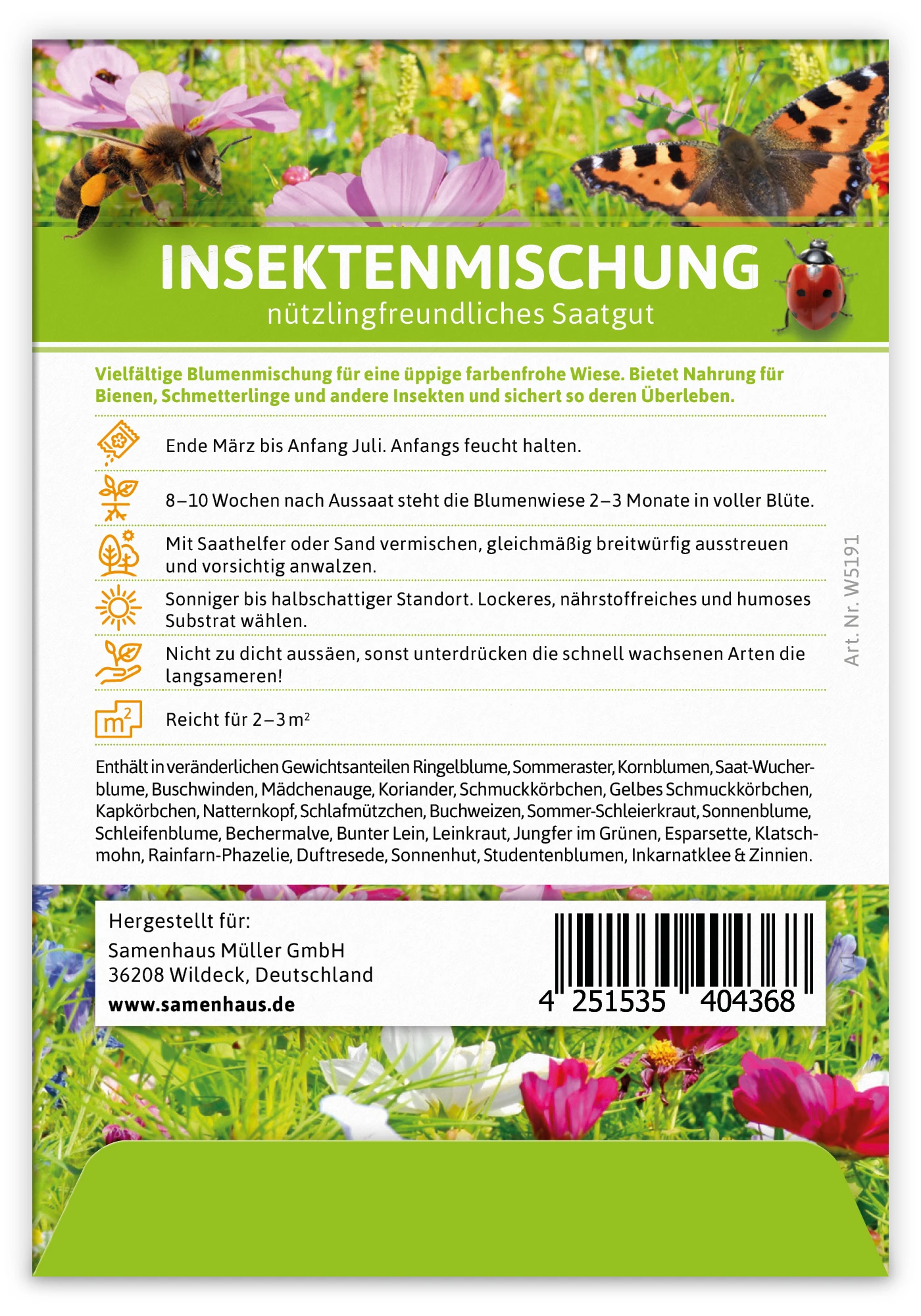 Insektenmischung Für Werbezwecke (100 Tütchen) | Blumensamen Von FLORTUS 6 Insektenmischung Für Werbezwecke (100 Tütchen) | Blumensamen Von FLORTUS – Bild 4