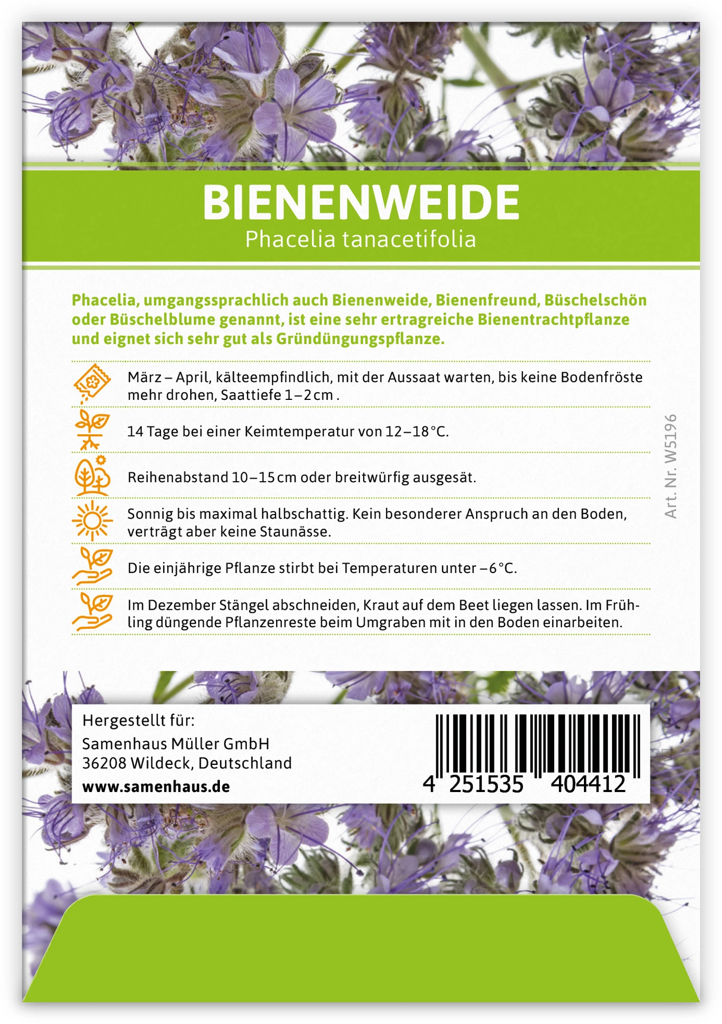 Bienenweide Für Werbezwecke (100 Tütchen) | Phaceliasamen Von FLORTUS 6 Bienenweide Für Werbezwecke (100 Tütchen) | Phaceliasamen Von FLORTUS – Bild 4