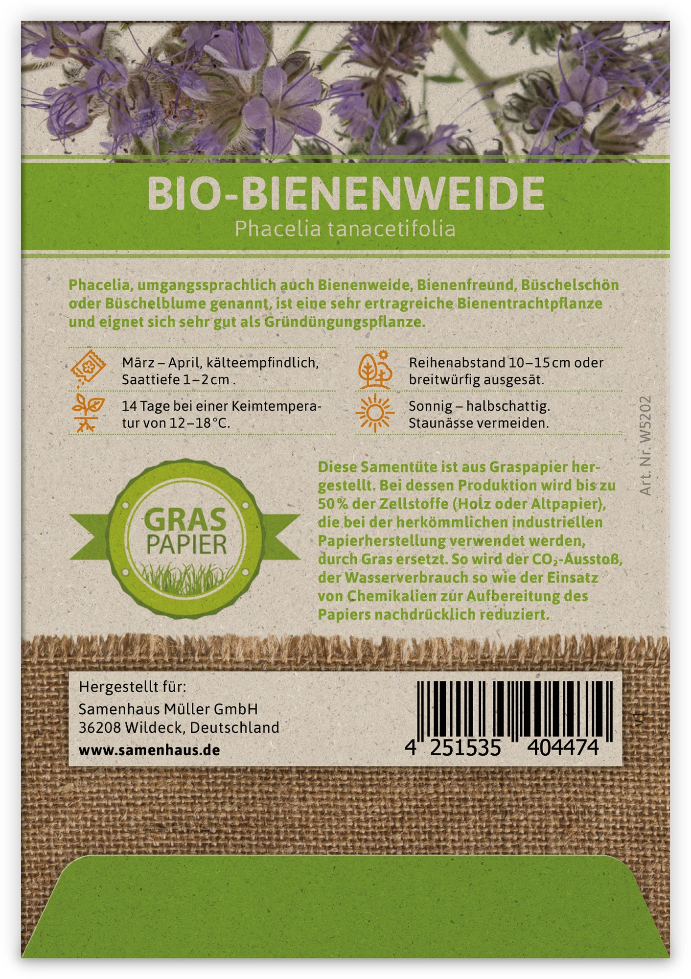 BIO Bienenweide Für Werbezwecke (100 Tütchen) | BIO Phaceliasamen Von FLORTUS 3 BIO Bienenweide Für Werbezwecke (100 Tütchen) | BIO Phaceliasamen Von FLORTUS