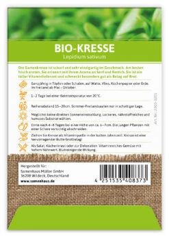Kresse (100 Tütchen) | BIO Kressesamen Von FLORTUS -Compo Verkäufe 543939 Bio Kresse 100 Tuetchen 2