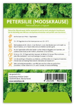 Petersilie Mooskrause (100 Tütchen) | Petersiliesamen Von FLORTUS -Compo Verkäufe 543959 Petersilie Mooskrause 100 Tuetchen 2
