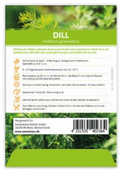 Dill (100 Tütchen) | Dillsamen Von FLORTUS -Compo Verkäufe 543965 Dill 100 Tuetchen