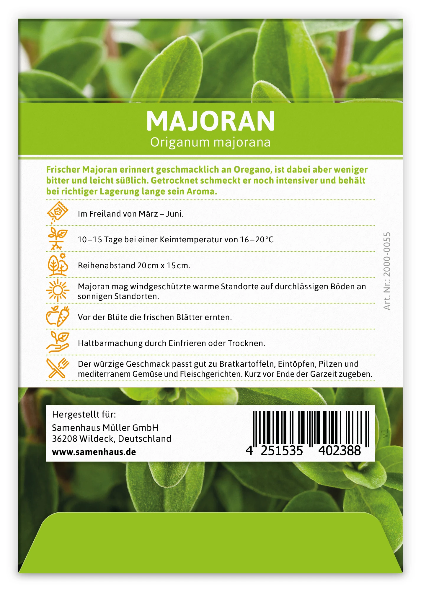 Majoran (100 Tütchen) | Majoransamen Von FLORTUS 6 Majoran (100 Tütchen) | Majoransamen Von FLORTUS – Bild 4