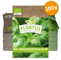 Genoveser Basilikum (100 Tütchen) | BIO Basilikumsamen Von FLORTUS -Compo Verkäufe 543973 Bio Genoveser Basilikum 100 Tuetchen 3