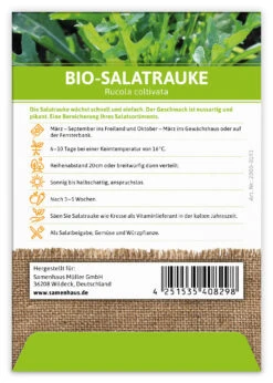 Salatrauke (100 Tütchen) | BIO Salatraukesamen Von FLORTUS -Compo Verkäufe 543978 Bio Salatrauke 100 Tuetchen 2