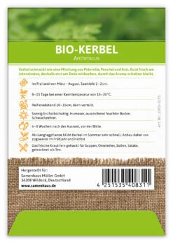 Kerbel (100 Tütchen) | BIO Kerbelsamen Von FLORTUS -Compo Verkäufe 543980 Bio Kerbel 100 Tuetchen 2