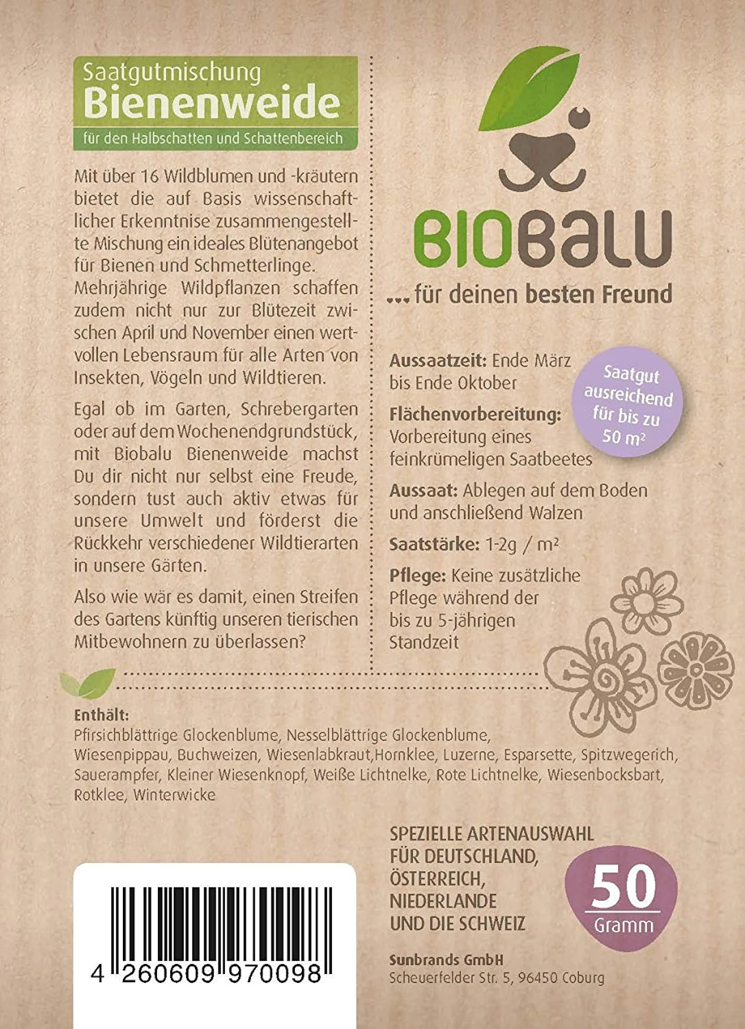 Bienenweide Halbschatten- Und Schattenbereich (50 G) | Bienenwiese Von Biobalu 5 Bienenweide Halbschatten- Und Schattenbereich (50 G) | Bienenwiese Von Biobalu – Bild 3