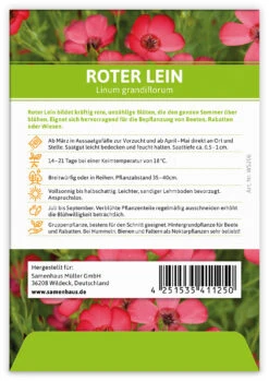 Roter Lein Für Werbezwecke (100 Tütchen) | Leinsamen Von FLORTUS
