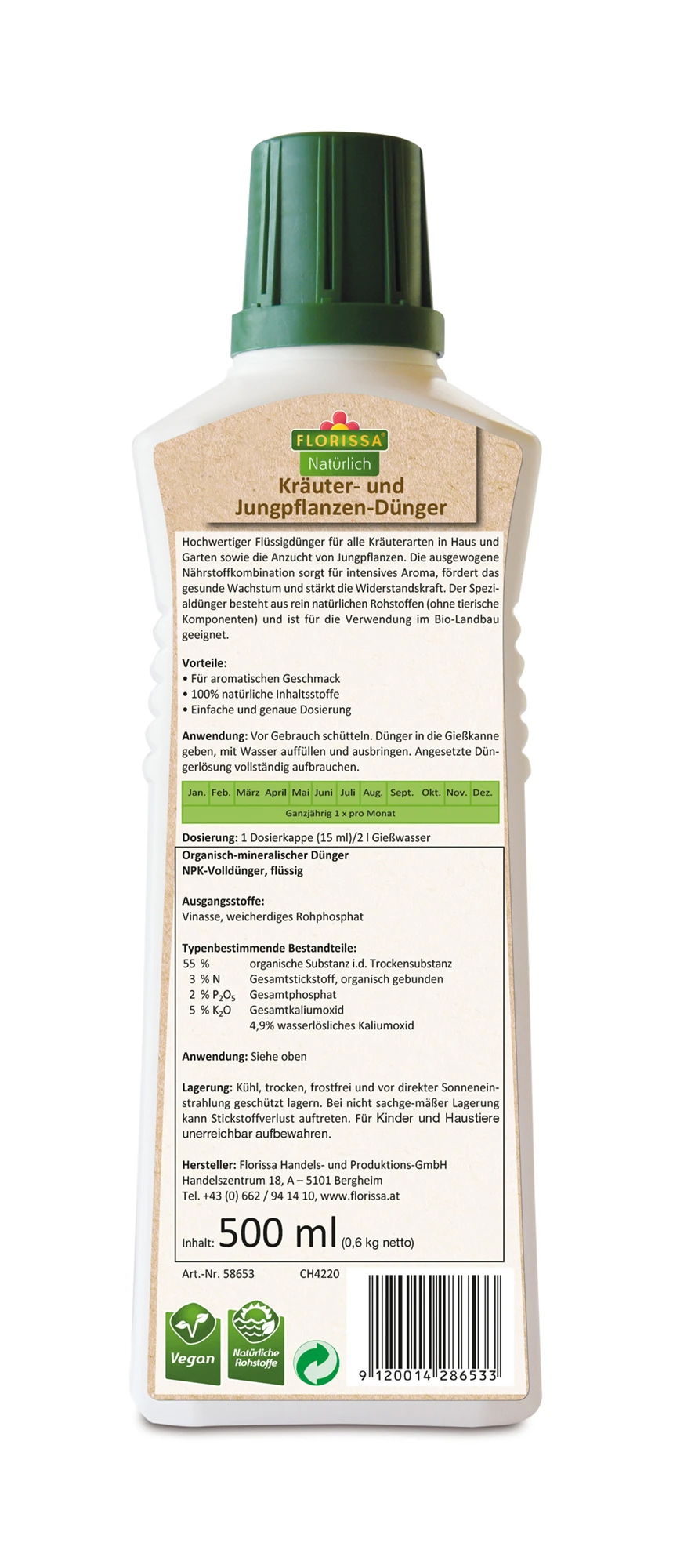 Kräuter- Und Jungpflanzendünger (500 Ml) | BIO Flüssigdünger Von Florissa 3 Kräuter- Und Jungpflanzendünger (500 Ml) | BIO Flüssigdünger Von Florissa