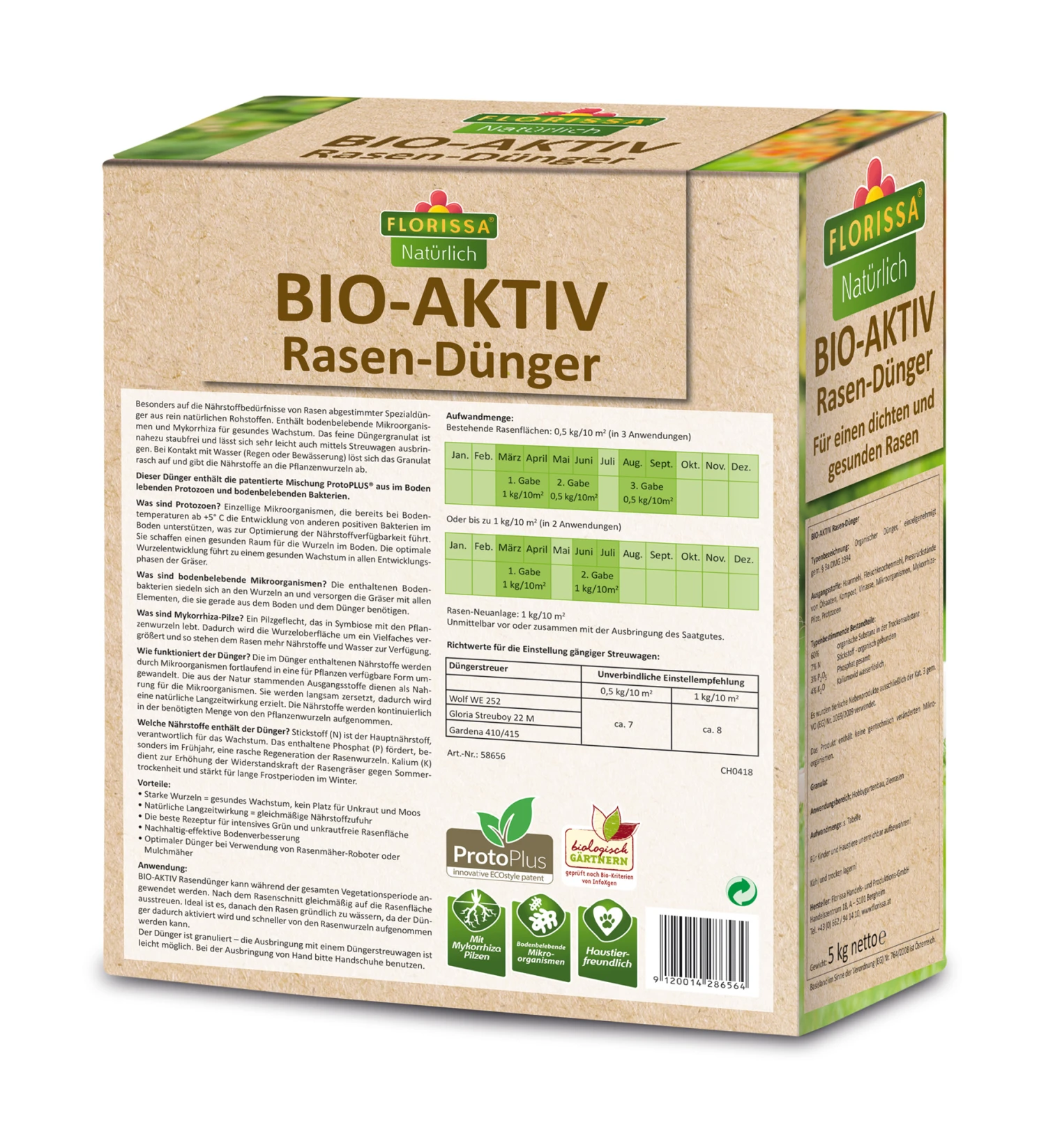BIO-AKTIV Rasen-Dünger Mit ProtoPlus (5 Kg) | BIO Rasendünger Von Florissa 4 BIO-AKTIV Rasen-Dünger Mit ProtoPlus (5 Kg) | BIO Rasendünger Von Florissa – Bild 2