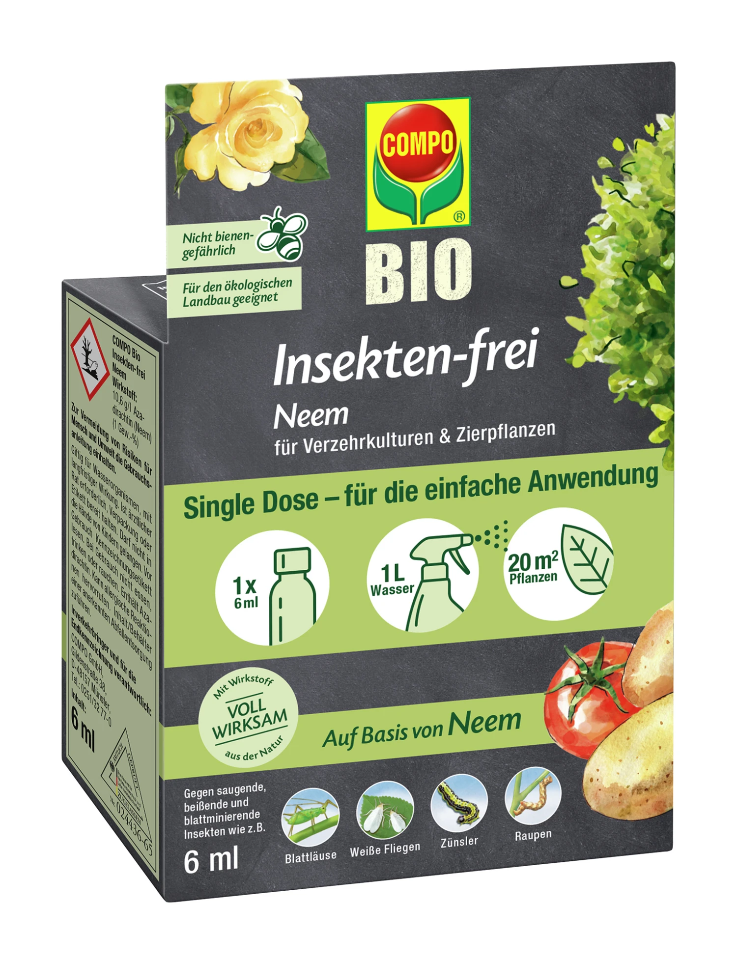 Insekten-frei Neem (6 Ml) | BIO Fallen Und Fernhaltemittel Von COMPO 3 Insekten-frei Neem (6 Ml) | BIO Fallen Und Fernhaltemittel Von COMPO