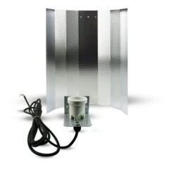 GIB Lighting Mithralit-Reflektor, Montiert, 50 X 50 Cm, Mit Verst. Bügel F. Energiesparlampen, Fassung, 4 M Kabel