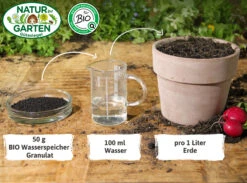 BIO Wasserspeicher Granulat | BIO Bodenbewässerung Von FLORTUS -Compo Verkäufe 560707 BIO Wasserspeicher Granulat 2000 0986 800g 5